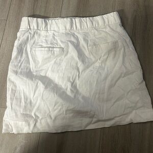 Babaton White Double-Lined Linen Mini Skirt